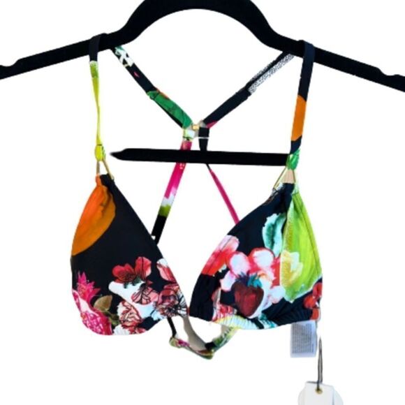 Christian Lacroix Swiminista triangle style bikini top that is fully adjustable. - Picture 2 of 7